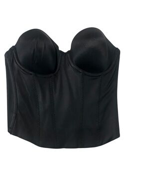 Victoria's Secret Back Off Baby Low Back Bustier Black Size 34C